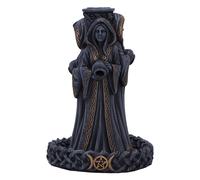 Nemesis Now Bruciatore di incenso a flusso inverso, con tripla luna dea, 15,5 cm, in resina, brucia incenso con scritta "Mother Maiden Crone", decorazione pagana a tripla luna, in resina di alta