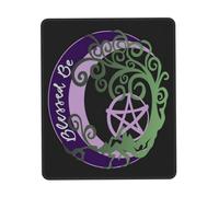 Triple Moon Goddess Wiccan Pentacle Pentagram Tappetino Scrivania Bordi Cuciti Mouse Pad Comodo Tappetino per Mouse per Gaming Pc Accessori Scrivania 25X30Cm