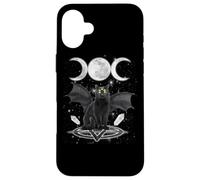 Triple Moon Witch Cat Wicca Wiccan Pagan Symbol Halloween Custodia per iPhone 16 Plus