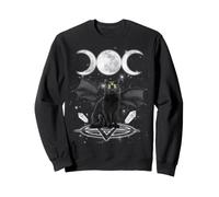 Triple Moon Witch Cat Wicca Wiccan Pagan Symbol Halloween Felpa