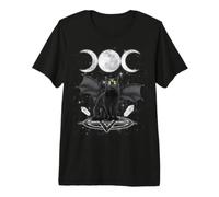 Triple Moon Witch Cat Wicca Wiccan Pagan Symbol Halloween Maglietta Premium