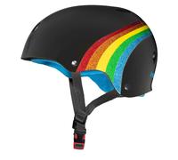 Triple otto Il casco certificato sudato per lo skateboard BMX e il pattinaggio a rulli arcobaleno scintillio nero largo / x-large