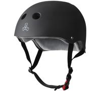 Triple otto il casco certificato sudato per skateboarding bmx e pattinaggio rullo in gomma nera grande / largo X