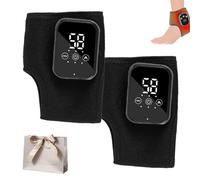 Triple Therapy Foot Massager, 3-in-1 Electric Foot Massagers, Cordless and Portable, with 3 Vibration Modes ＆ 5 Heat Levels, for Heel, Arch, Ankle (Black*2(3-level heating))