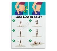 Triple Threat Lower Abs Poster Three Exercise Combo Wall Decor | Combines lying standing and kneeling positions for comprehensive lower abdominal engagement(Framed,08x12inch(20x30cm))