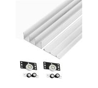Triple Track Sliding Door Hardware Kit, Aluminum Rails, Flush Mount Adjustable 3-Panel Bypass for Wardrobe, Room Divider, Cabinet Doors(39.4in/100cm)