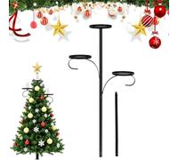 Triple Tree Topper Shelf for Christmas Tree, Triple Trees Topper Candle Holder, Display Candles or Ornaments for Christmas, Candelabra Trees Toppers for Christmas, Holiday, Indoor (35.4in)