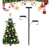 Triple Tree Topper Shelf for Christmas Tree, Triple Trees Topper Candle Holder, Display Candles or Ornaments for Christmas, Candelabra Trees Toppers for Christmas, Holiday, Indoor (23.6in)