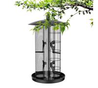Triple-Tube Bird Feeder, Weatherproof Outdoor Feeding Station, Squirrel Proof Bird Feeder For Wild Finch Chickadee Hummingbird Food Nuts, Garden Yard Patio Porch Backyard Wildlife Accessory