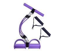 Triple Tube Resistance Band, Pedal Puller Fitness Strap, 3 Tube Band with Foam Handle, Elastic Exercise for Strength Training, Yoga Stretch with Foot Pedal, Home Workout Gear for Pilates Gym