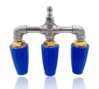 Triple Turbo Nozzle Pressure Washer, 360° Rotating Pressure Washer Nozzle with 1/4" Quick Connector, 2.5 Orifice, 4000 PSI (Blue)