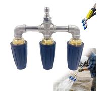 Triple Turbo Nozzle Pressure Washer, Rotating Pressure Washer Turbo Nozzle with 1/4" Quick Connector,2.0 Orifice,4000 PSI High Pressure Cleaning Attachment for Driveways, Decks & Walls