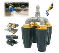 Triple Turbo Nozzle Pressure Washer, Rotating Pressure Washer Turbo Nozzle with 1/4" Quick Connector,2.0 Orifice,4000 PSI High Pressure Cleaning Attachment for Driveways, Decks & Walls