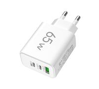 Triple USB Charger Cube - 65W Multi-Port USB Phone Block | 1 +2 PD Ports, Wall Charger Cube For Most Smartphones And Tablets