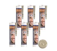 Triplesil Premium Silicone Sealant-310 ml- Sanitary Waterproof and UV Resistant Adhesive-General use for House and Construction, Transparent,Black,Brown,white sigillante siliconico (Beige, 6)