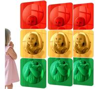 Triplice copia di riflettori colorati a bolle che incoraggiano la scoperta dell'identità attraverso pensieri contorti forti riflettori acrilici per la scuola materna