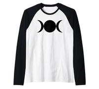 Triplice Luna Simboli Wicca Neopaganesimo Stregoneria Dea Maglia con Maniche Raglan