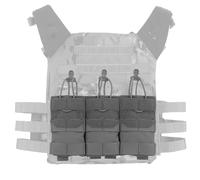 Triplo Porta Caricatore Molle, con Cordino Elastico, Cartellino Airsoft Triplo Porta Caricatore 5,56, per Giochi Airsoft e Sport All'aria Aperta(Gray)