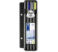 triplusmulti set STAEDTLER Box nero con 1 fineliner nero, 1 ball M blu, 1 portamine 0,5 mm, 1 evidenziatore textsurfer