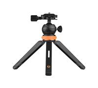Tripode Mini Desktop Portatile con 2 Livelli di Carico di Altezza Regolabile Cuscinetto da 1,2 Kg 1/4 Pollice per Smartphone per Videocamera, Lunghezza Piegata da 22 Cm Tripode