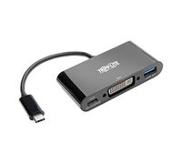 Tripp Lite Adattatore USB-C a DVI Hub USB e ricarica PD USB tipo C a DVI, nero, 6 pollici (U444-06N-DUB-C)