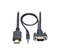 Tripp Lite Cavo convertitore da HDMI a VGA + adattatore audio attivo a basso profilo HD15 + 3,5 mm M/M 1080p @ 60Hz 4,6 m 15' (P566-015-VGA-A), nero