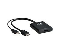 Tripp Lite Convertitore video adattatore HDMI a DisplayPort 8K maschio-femmina, convertitore attivo, 8K a 30Hz, cavo da 0,6 m, audio a 7,1 canali, nessun software necessario, garanzia di 3 anni (P130