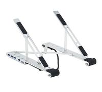 Tripp Lite Hub USB-C a 4 porte con supporto per laptop - USB 3.2 Gen 1, 4 porte USB-A, Thunderbolt 3, ricarica PD 100W, argento (U460-ST4-4A-C)