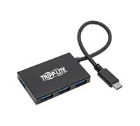 Tripp Lite Hub USB-C Gen 1, splitter portatile da USB-C a USB-A per ricarica e trasferimento dati, Thunderbolt 3, 5 Gbps, 1,5 A, alluminio (U460-004-4A-Al)
