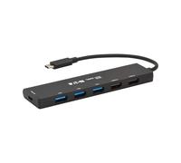 Tripp Lite Hub USB-C sottile a 6 porte per laptop, 1 porta USB-C e 5 porte USB-A, USB 3.2 Gen 2 con trasferimento dati da 10 Gbps, compatibile con Thunderbolt 3, nessun software necessario, nero