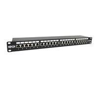 Tripp Lite Pannello patch schermato Cat6a a 24 porte, RJ45, 10 Gbps, STP, 110 Punch Down, 1U Rackmount Standard 19", conforme TAA, (N252-024-6A-SH)