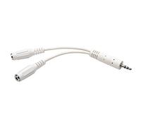 Tripp Lite splitter a "e" Cavo adattatore Mini da 3,5 mm stereo per l "astuccio dell" elica ed apparecchi per facilitare l'audizione ai sordi (M a 2 x H) Bianco: di 15,24 cm (6 "")-cavi audio, 3,5 mm, maschio 3,5 mm, 2 x, da donna o ragazza, di diritto, diritto)