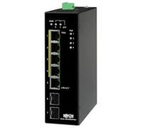 Tripp Lite Switch di rete Ethernet industriale a 5 porte PoE+ 10/100/1000 Mbps Intervallo di temperatura da 14 ° a 140 ° F Non gestito 30W 2 SFP TAA Compliant DIN Mount (NGI-U05C2POE4)