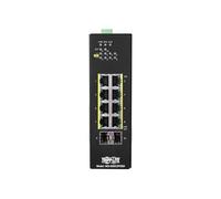Tripp Lite Switch Ethernet industriale a 8 porte Lite Managed PoE+ Gigabit Ethernet, slot SFP a 2 Gbe, porte RJ45 10/100/1000 Mbps, potenza over Ethernet da 30 W, intervallo di temperatura da -14 ° a