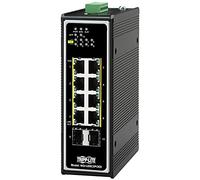 Tripp Lite Switch Ethernet industriale a 8 porte PoE+ 10/100/1000 Mbps da -40 ° a 150 ° F Non gestito TAA Compliant 30W 2 SFP DIN Mount (NGI-U08C2POE8)