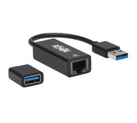 Tripp Lite Adattatore di rete Gigabit Ethernet USB-C, USB-A a RJ45 (2xM/F), USB 3.2 Gen 1, nero (U336-000-GB-CA)