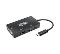 Tripp Lite U444-06N-HDV4KB - Adattatore multiporta USB-C (tipo-C) HDMI, DVI/VGA, USB 3.1 Gen 1, compatibile con Thunderbolt 3, Ultra HD 4K x 2K a 30 Hz, colore: Nero