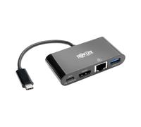 Tripp Lite U444-06N-HGUB-C - Adattatore multiporta USB tipo C a HDMI, ricarica PD 60W, nero