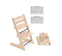 Tripp Trapp Bundle - Seggiolone con cuscino classico, colore: Grigio nordico OCS e set per bambini gratuito, colore: Naturale
