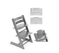 Tripp Trapp Bundle - Seggiolone con cuscino classico, colore: Grigio nordico OCS e set per bambini gratuito, colore: Grigio Storm