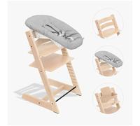 STOKKE® Tripp Trapp® Sedia - Faggio naturale incl. Newborn Set™ Grigio e Baby Set V2 naturale