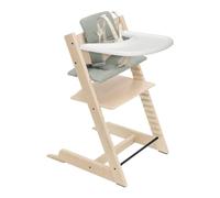 Tripp Trapp - Seggiolone con cuscino Stokke e vassoio, colore: Verde ghiaccio