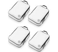 TRIPPED Travel Gear - Set di 4 organizer per bagagli a compressione extra large, ultraleggeri, espandibili/sacchetti a compressione per vestiti (bianco, 4 pezzi)