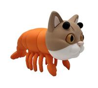 Trippi Troppi - Figura Articolata XL Brainrot Italian Memes14x8 cm - Gatto Gambero dei Brain rot Memes Italiani - Collezione Ufficiale Brainrot - Tripi Tropi Gamba Brainrot - Tung Tung, Cappuccino