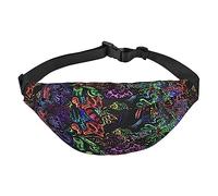 Trippy Art Marsupio per uomo e donna, cintura regolabile, marsupio alla moda rave, borsa da viaggio, Nero , Taglia unica, Cintura per soldi