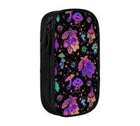 Trippy - Astuccio per matite e matite, motivo: insetti e funghi floreali, astuccio per matite, penne, cancelleria, organizer, colore: rosa, Come nella foto, Taglia unica, Organizer per borse