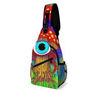 Trippy Eye Magic Mushrooms Donna Uomo Zaino Monospalla Multitasche Borsa A Tracolla Antifurto Crossbody Bag Per Ciclismo Lavoro Sportivo