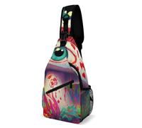 Trippy Eye Magic Mushrooms Unisex Borsa Monospalla Regolabile Sling Bag Multitasche Borsas A Spalla Per Ciclismo Lavoro Escursionismo