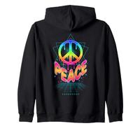 Trippy Festival Pace Hippie Rave Felpa con Cappuccio