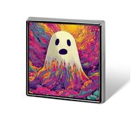 Trippy Ghost Psichedelico Unisex Spille & Pins Quadrato Leggero Risvolto Distintivo Gioielli per Abbigliamento Scialle Cappello
